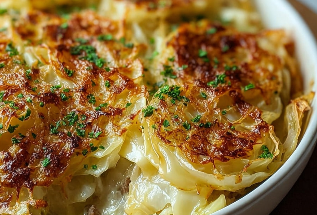 Baked Cabbage with Ground Beef