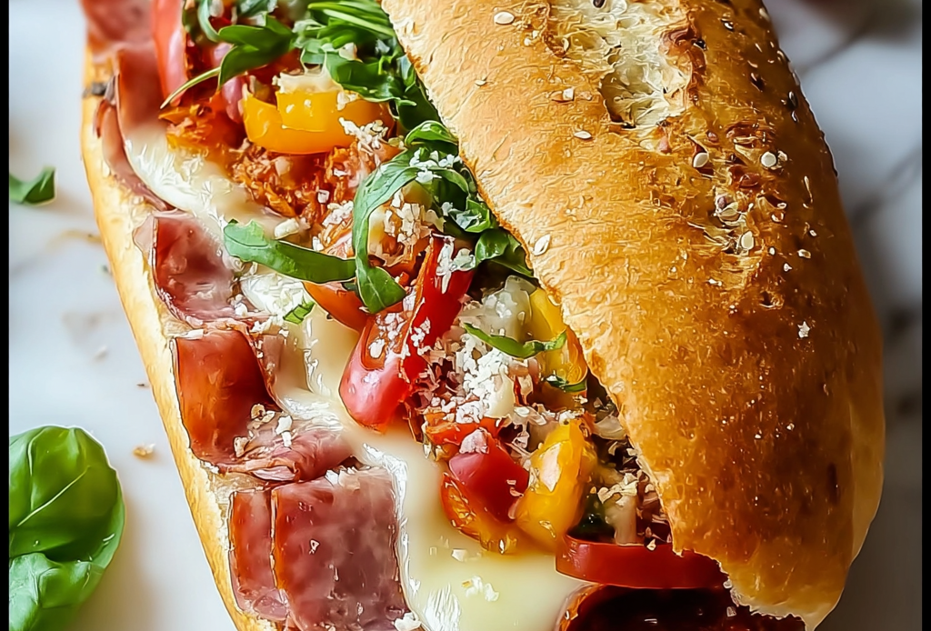 Baked Italian Grinder Sandwich Preparation