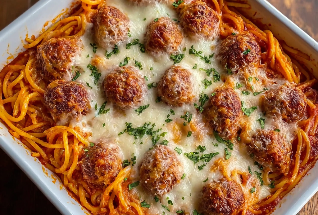 Baked Spaghetti with Meatballs