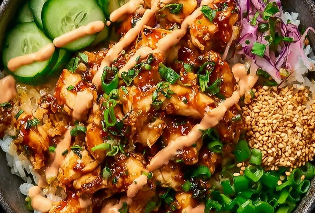 Bang Bang Chicken Bowl Components