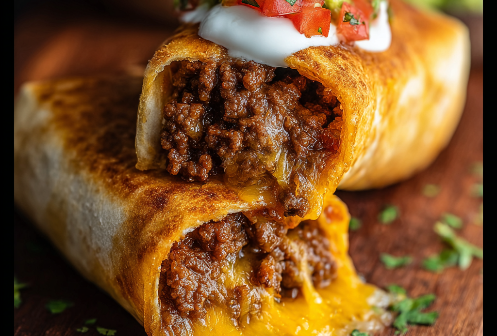 Beef and Cheese Chimichangas