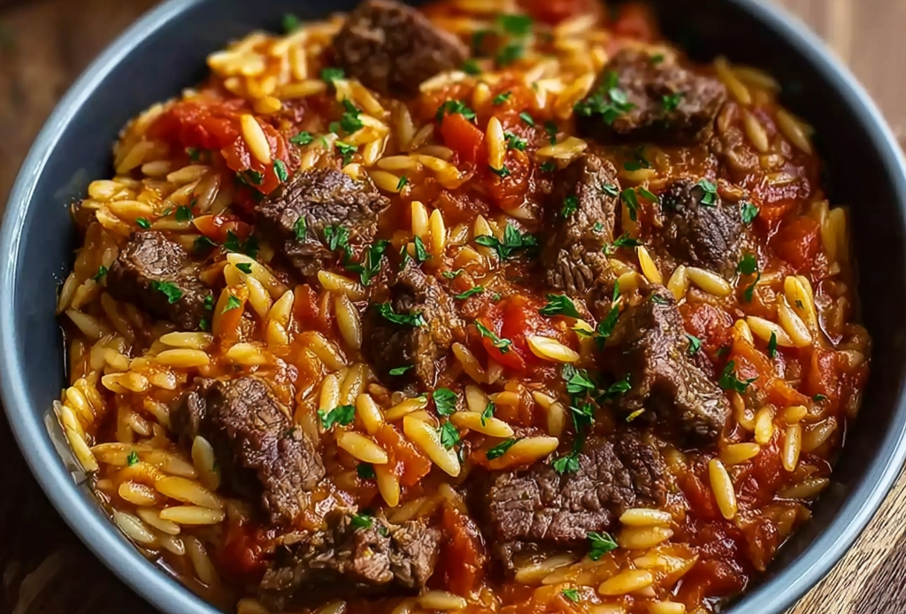 Beef and Orzo Baked Casserole