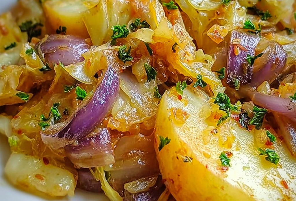 Cabbage and Potatoes with Onion