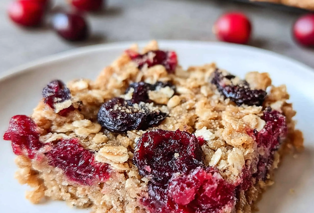 Chewy Oatmeal Cranberry Breakfast Bars
