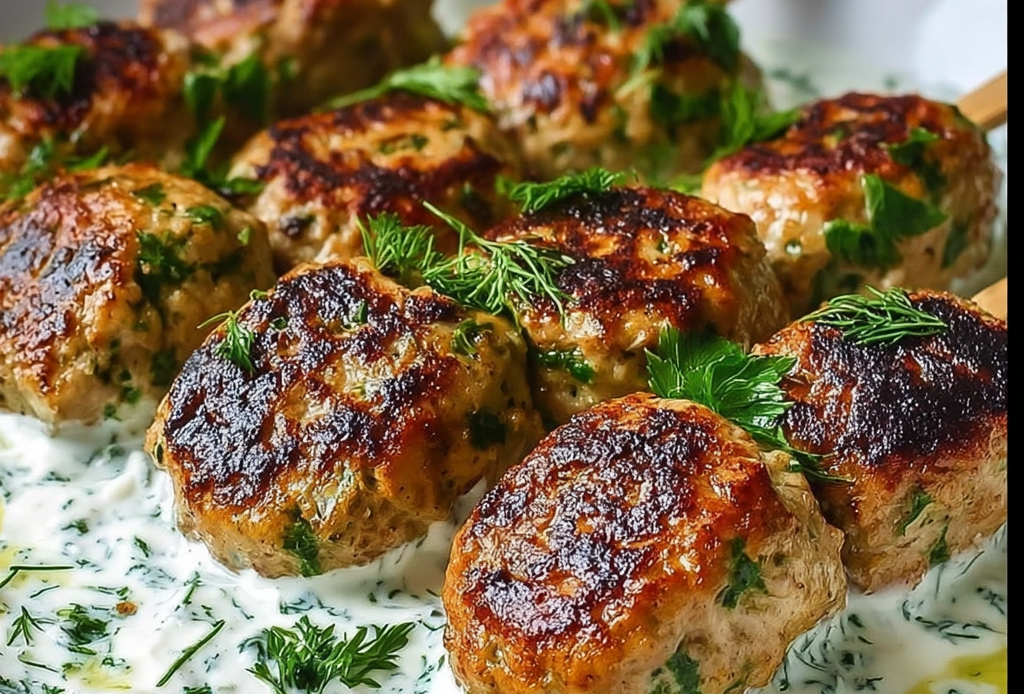 Chicken Kofta with Garlic Yogurt Sauce