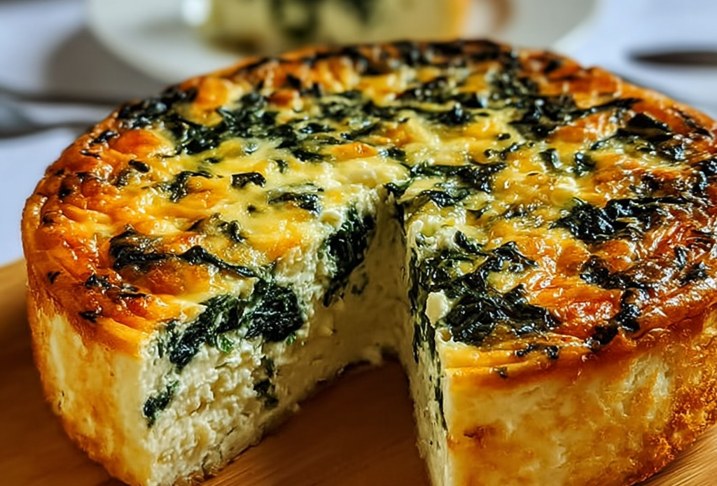 Cottage Cheese and Spinach Crustless Quiche