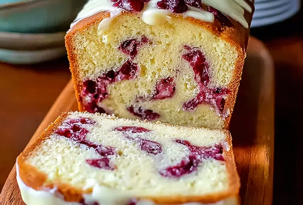 Cranberry Cream Cheese Swirled Pound Cake