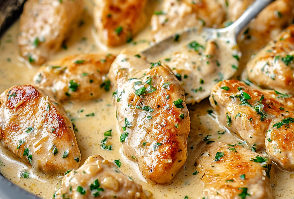 Creamy Chicken Lazone with Garlic Butter Sauce