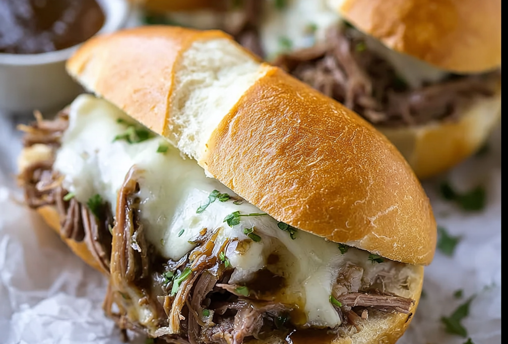 Crockpot French Dip Sandwiches