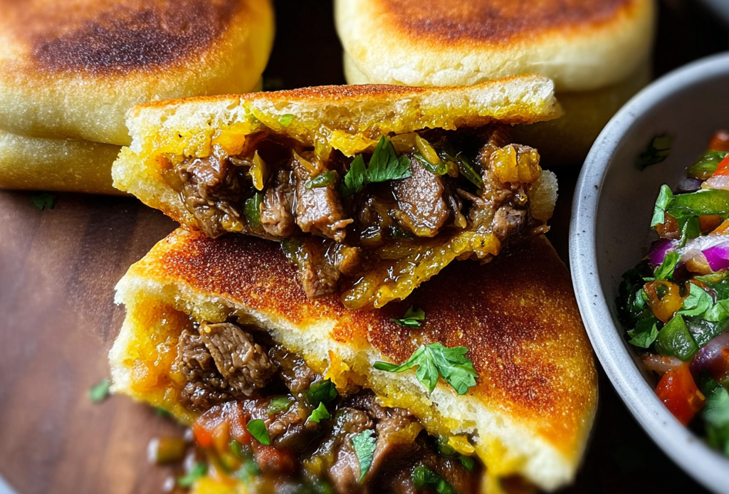 Fluffy Beef-Stuffed Pan Bread