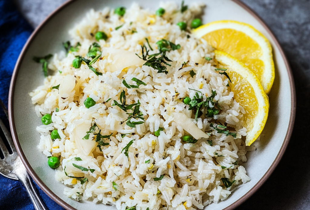 Fluffy Greek Lemon Rice with Herbs
