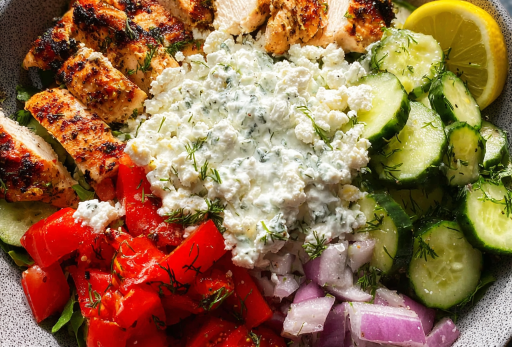Greek Chicken with Rice and Vegetables