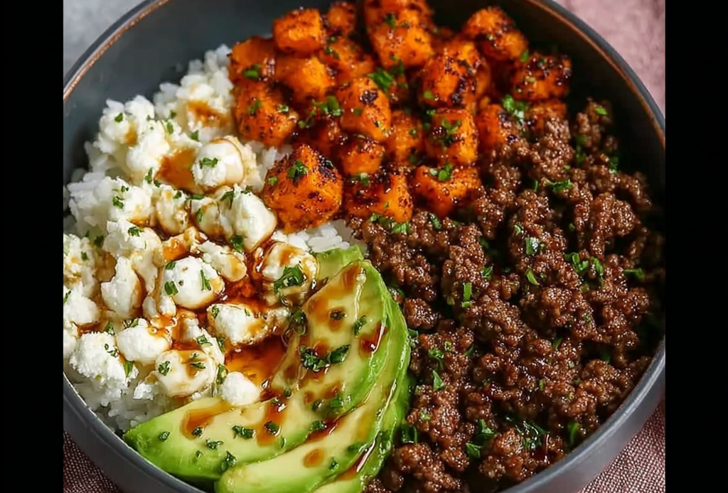 Ground Beef with Hot Honey and Rice