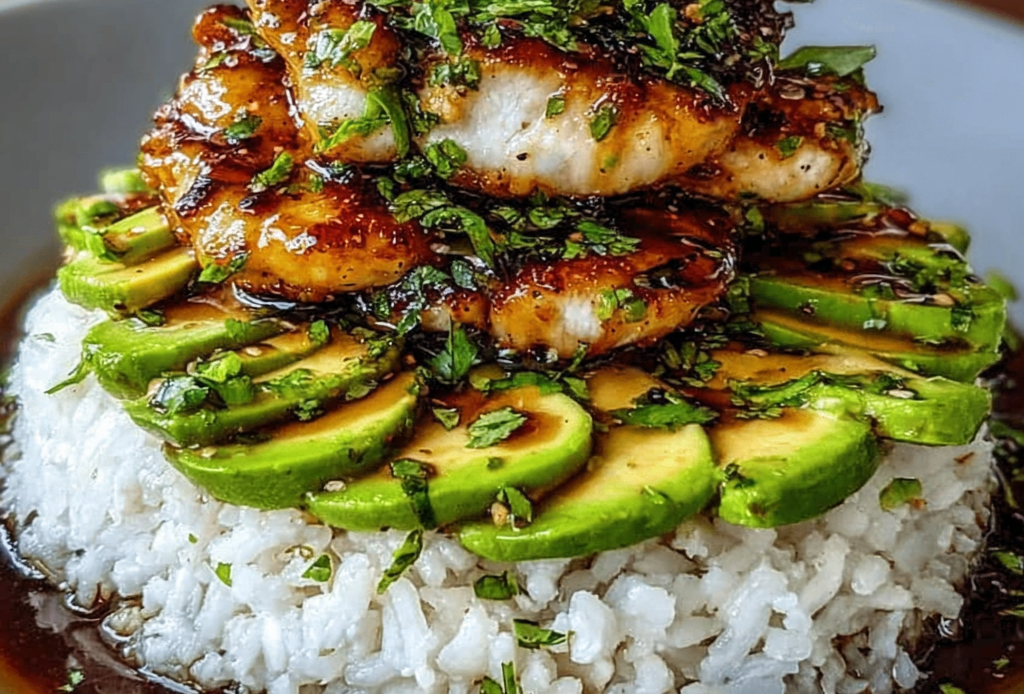Honey Lime Chicken with Avocado and Rice