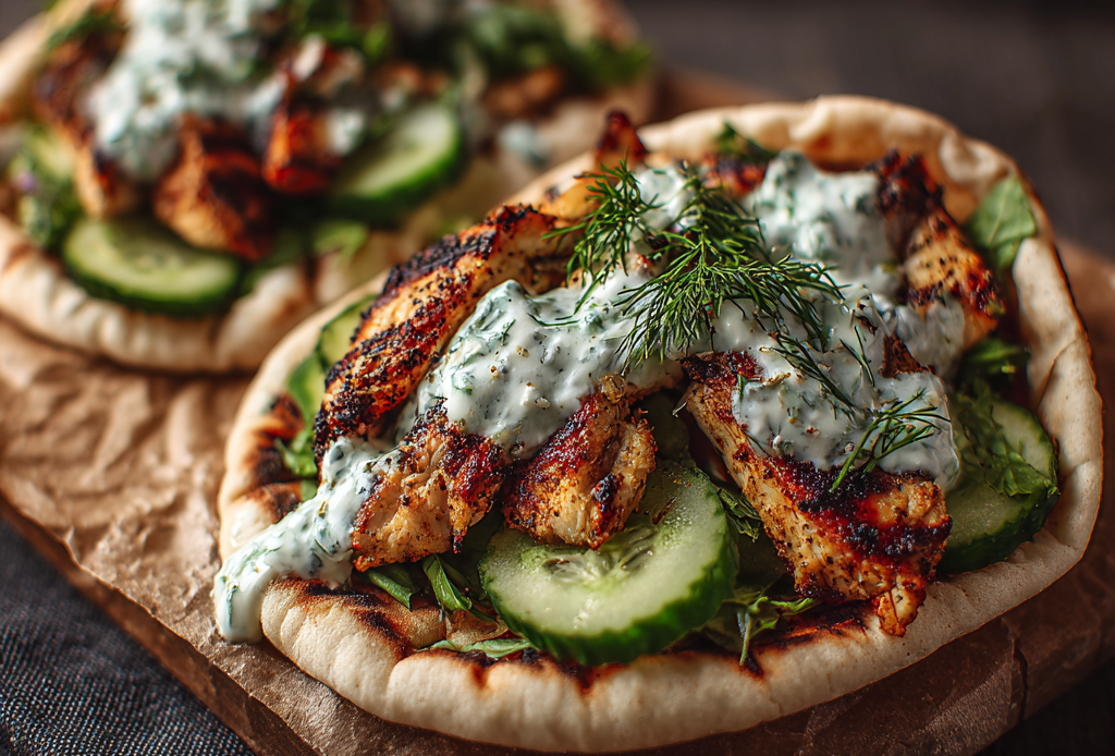 Mediterranean Chicken Gyros Preparation