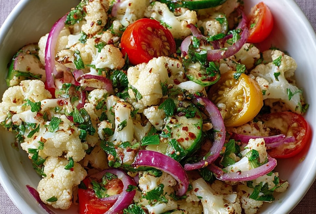 Mediterranean Marinated Cauliflower Salad Recipe