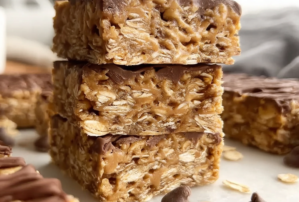 No-Bake Peanut Butter Oatmeal Protein Bars