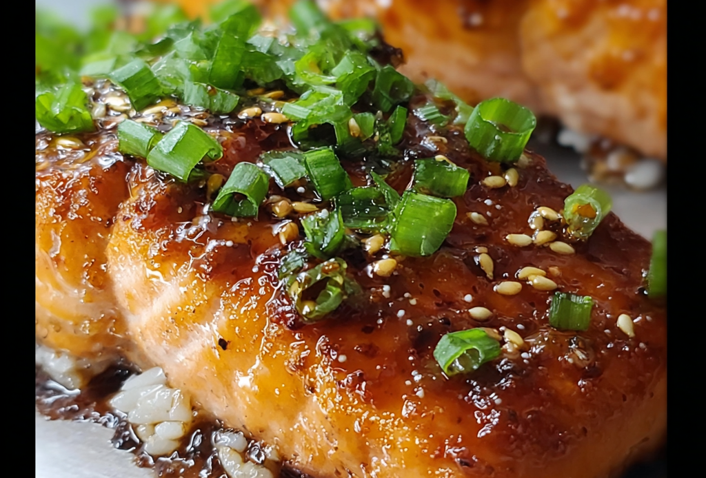 Orange Teriyaki Salmon with Rice