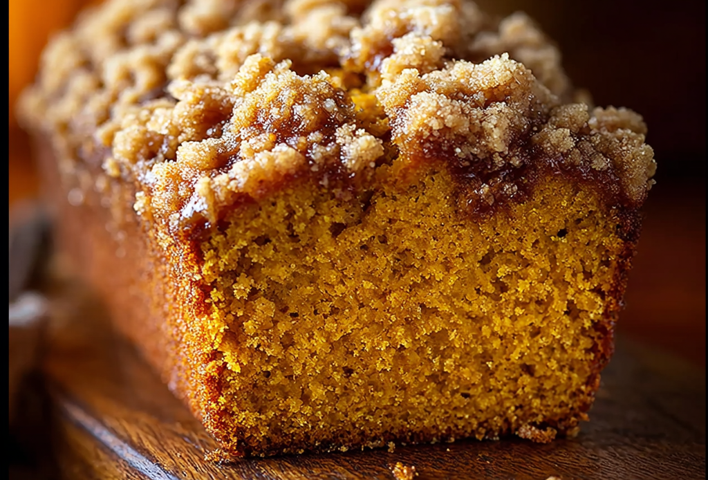Pumpkin Streusel Bread with Spiced Crumb Topping