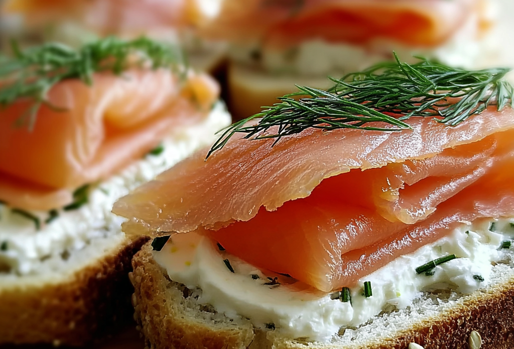Smoked Salmon Cream Cheese Tea Sandwiches