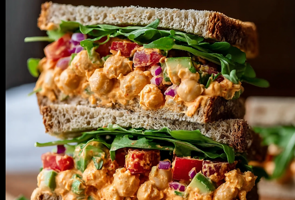 Spicy Buffalo Chickpea Salad Sandwich Recipe