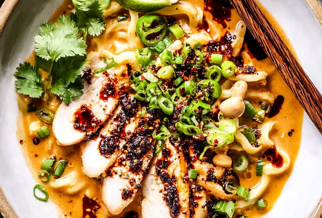 Spicy Peanut Butter Chicken Ramen