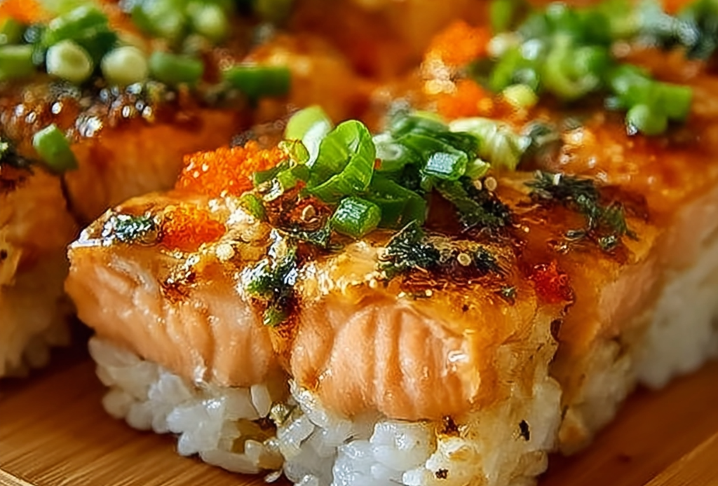 Spicy Salmon Sushi Bake Casserole