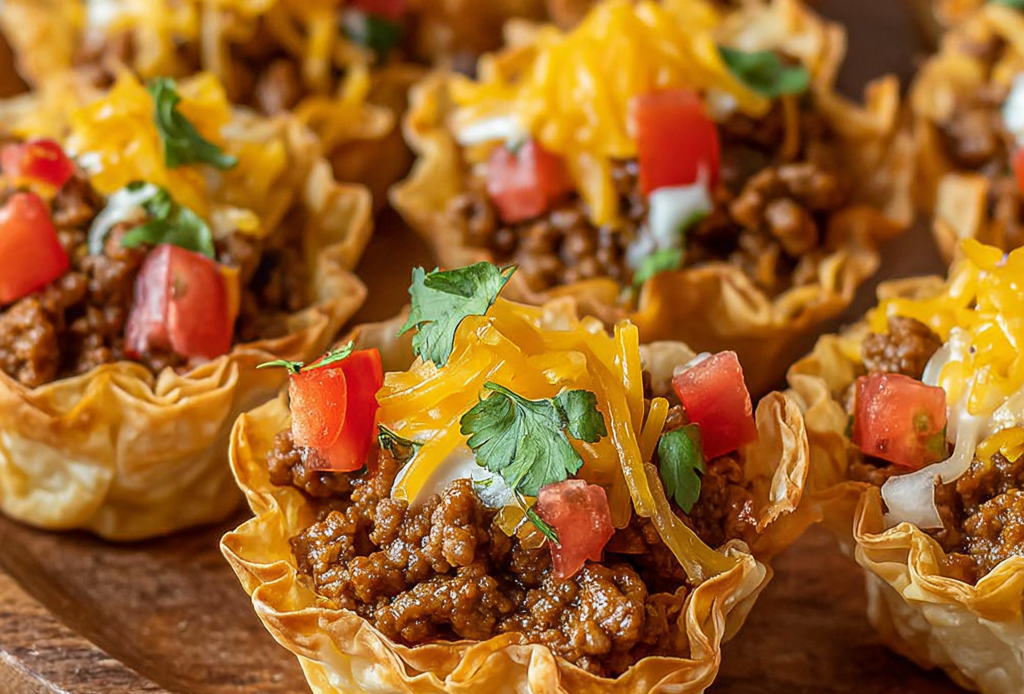 Taco Filling in Phyllo Cups
