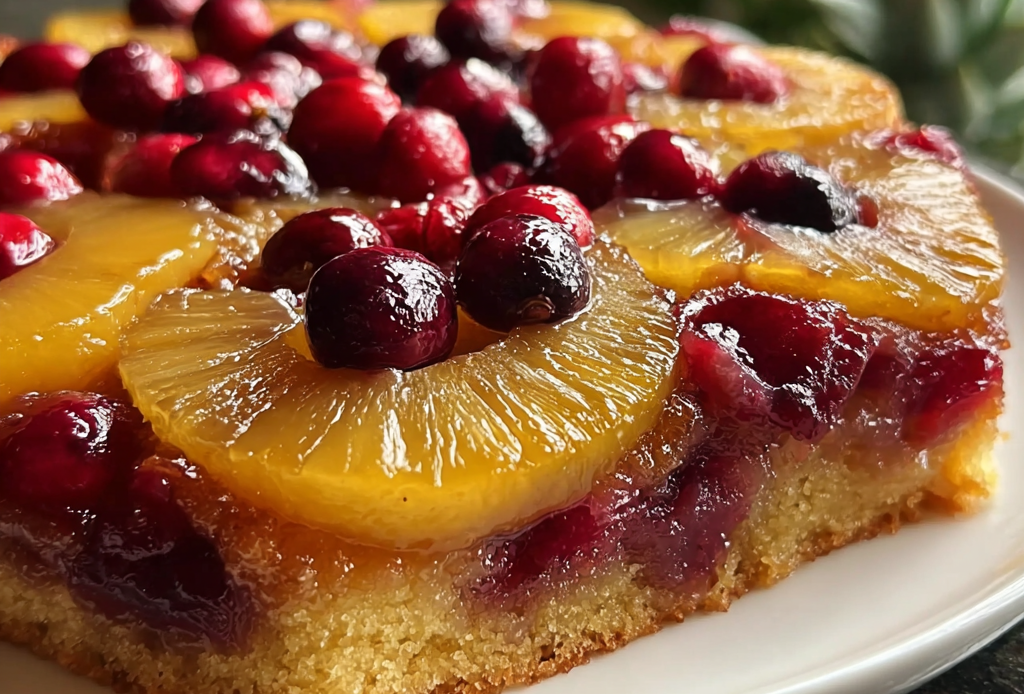 Tropical Cranberry Pineapple Upside-Down Cake