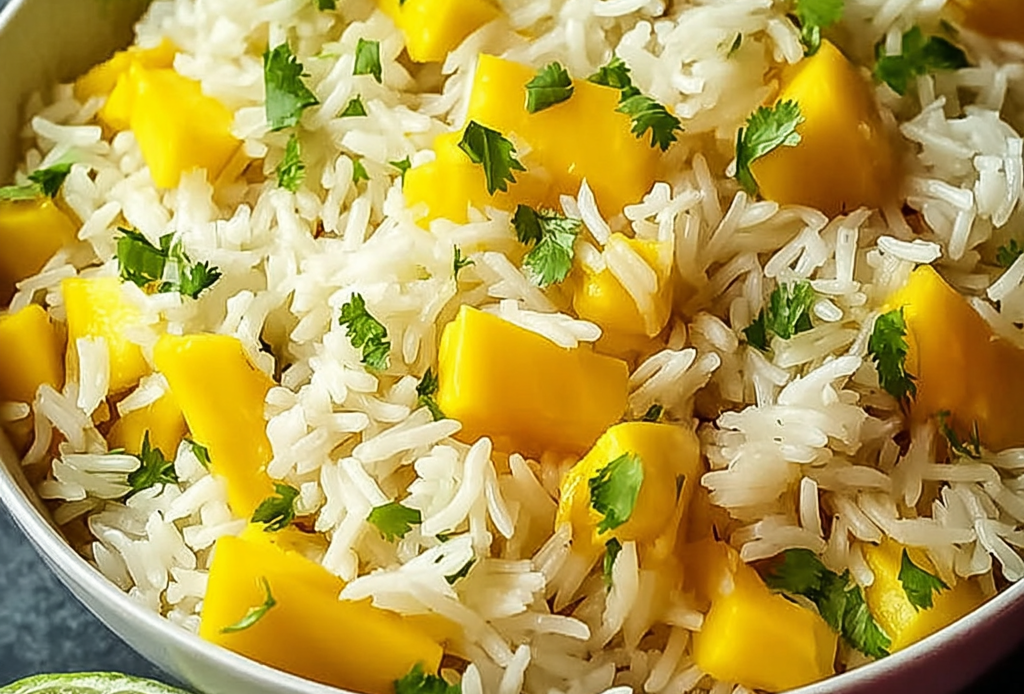 Tropical Mango Lime Coconut Rice