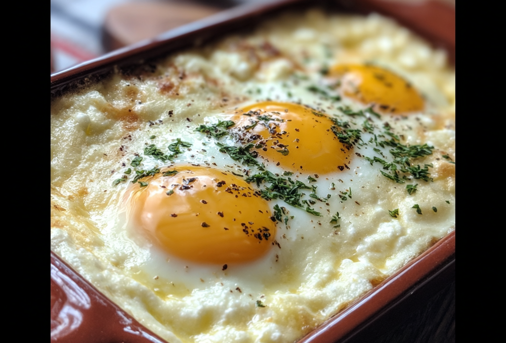 Baked Cottage Cheese with Eggs