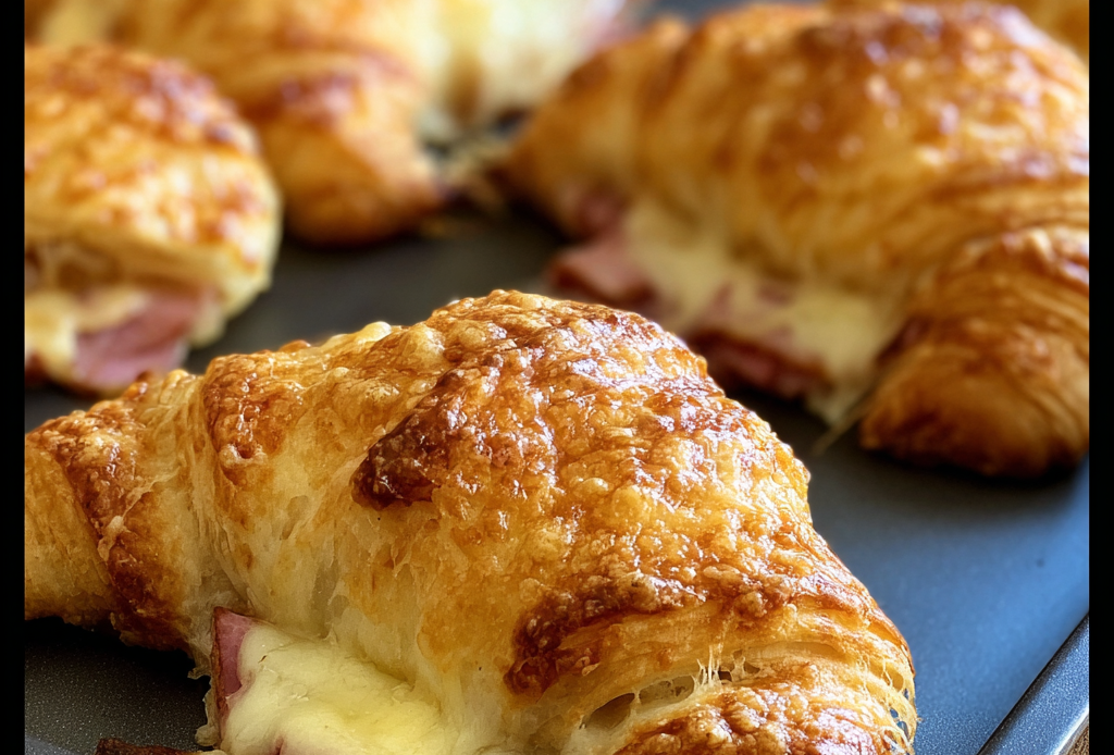 Baked Ham and Cheese Croissants