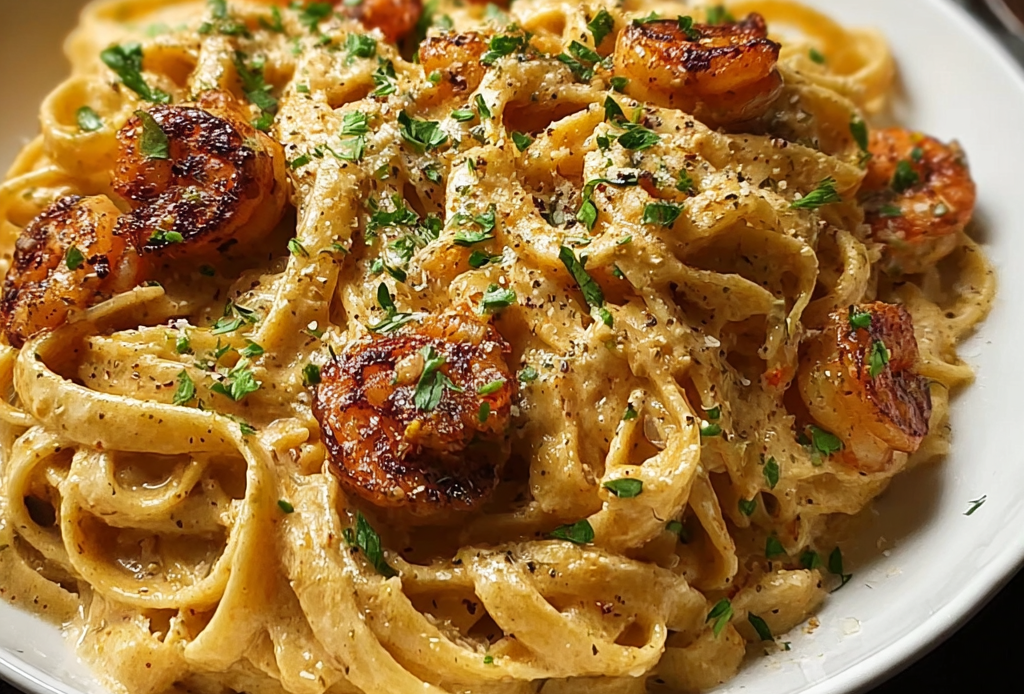 Cajun Beef and Shrimp Linguine