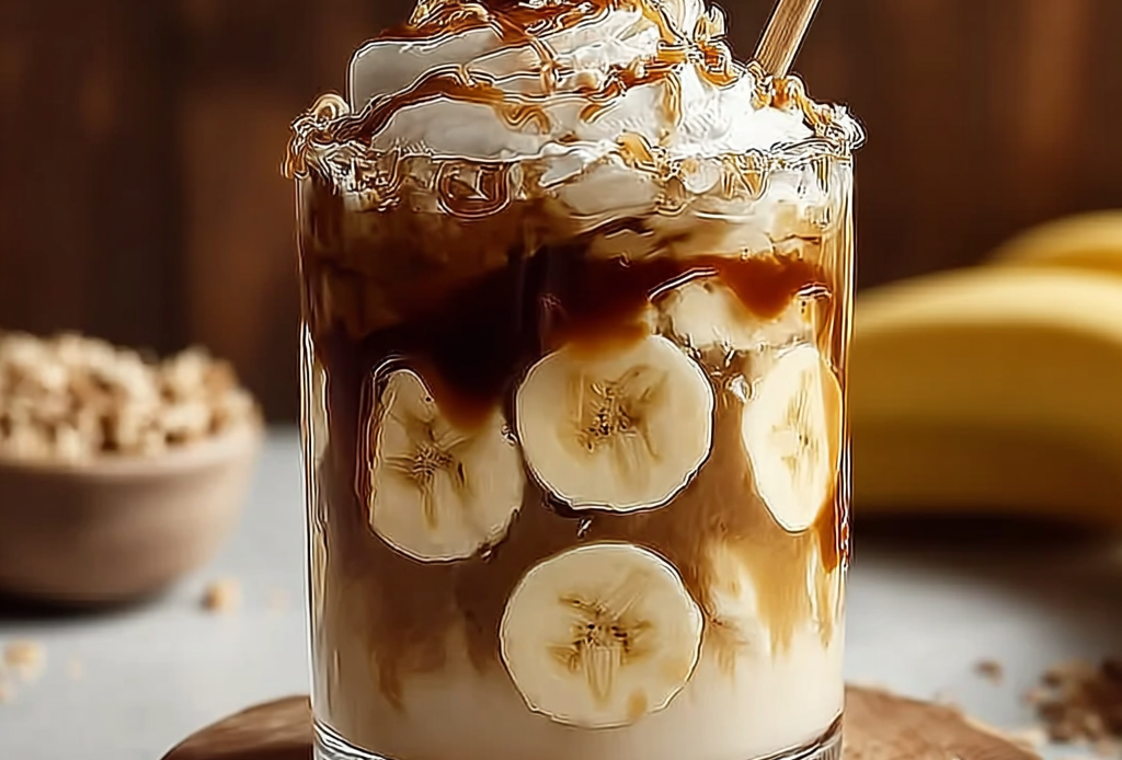Caramelized Banana Iced Latte Preparation