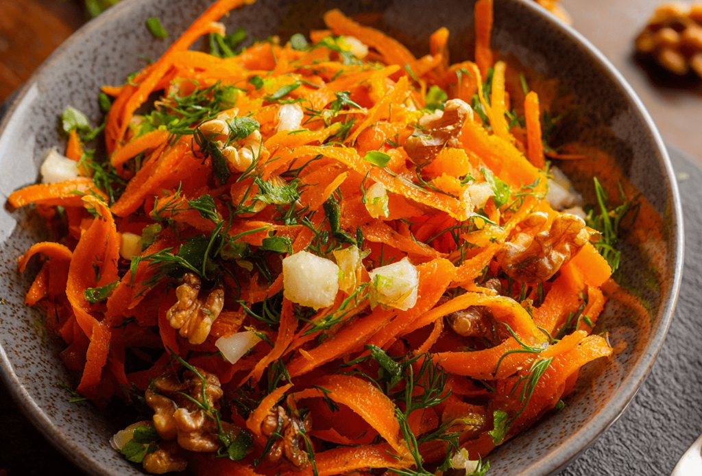 Carrot Salad with Raisins and Walnuts