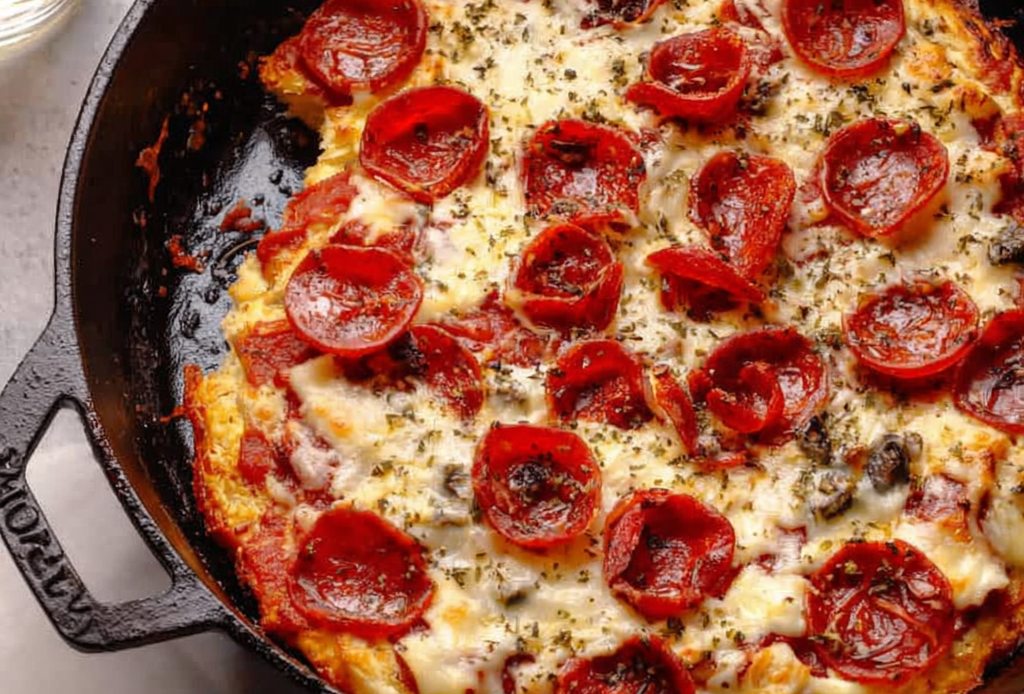Cast Iron Skillet Pizza Preparation
