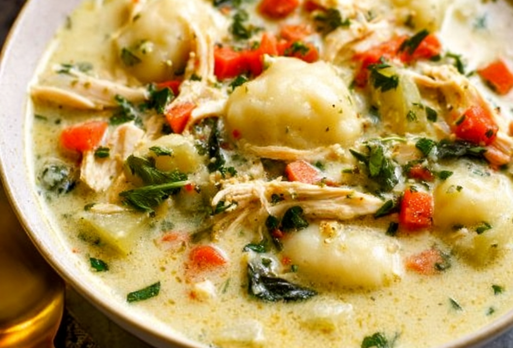 Chicken and Potato Dumpling Soup