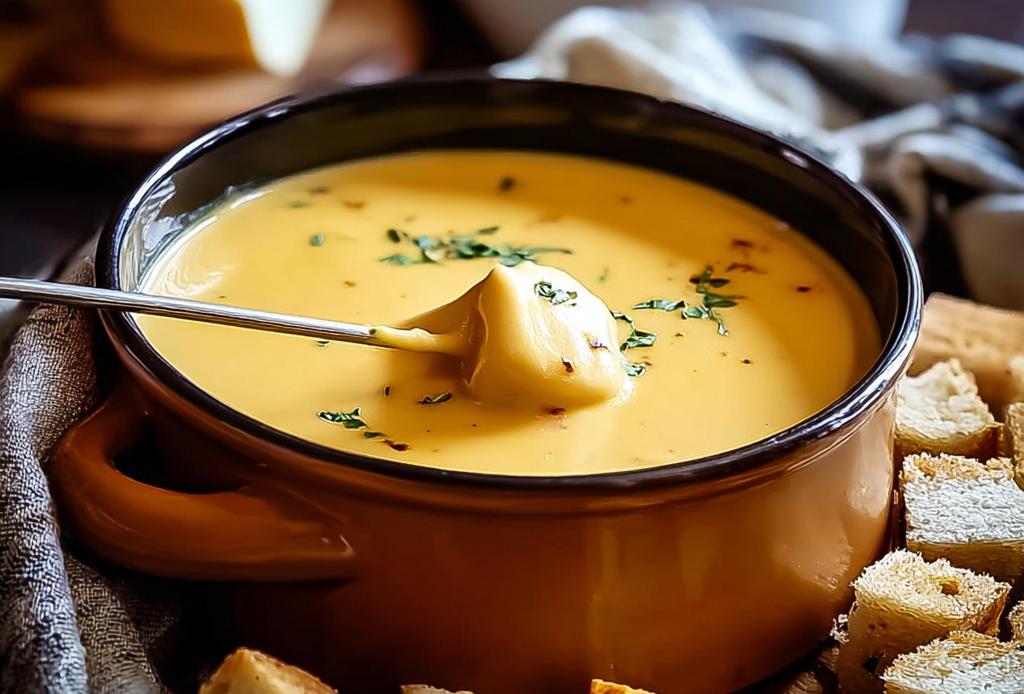 Classic Cheddar and Beer Fondue
