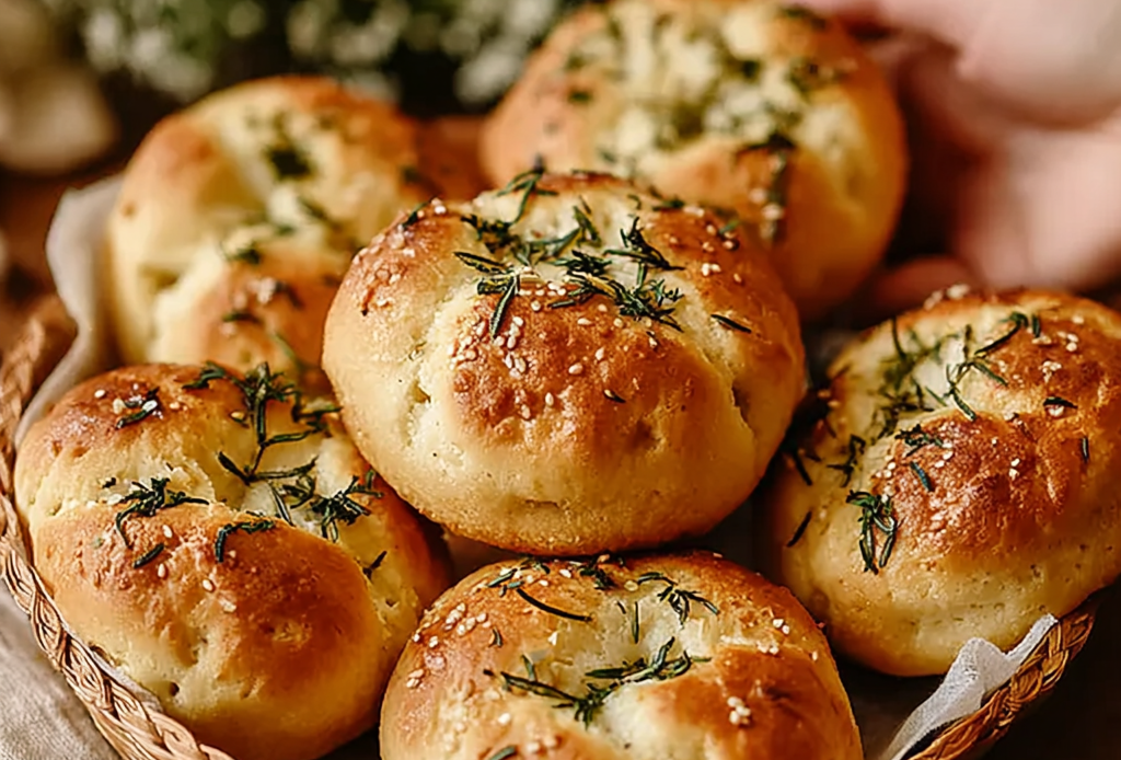 Garlic Rosemary Focaccia Muffins