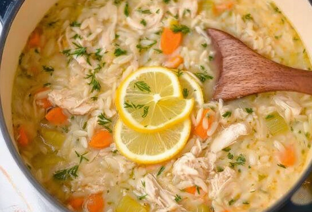 Lemon Chicken Soup with Orzo
