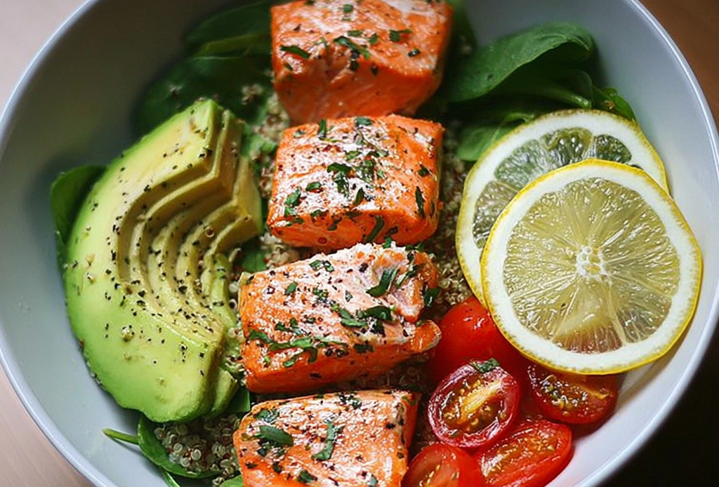 Lemon Pepper Salmon with Quinoa and Vegetables