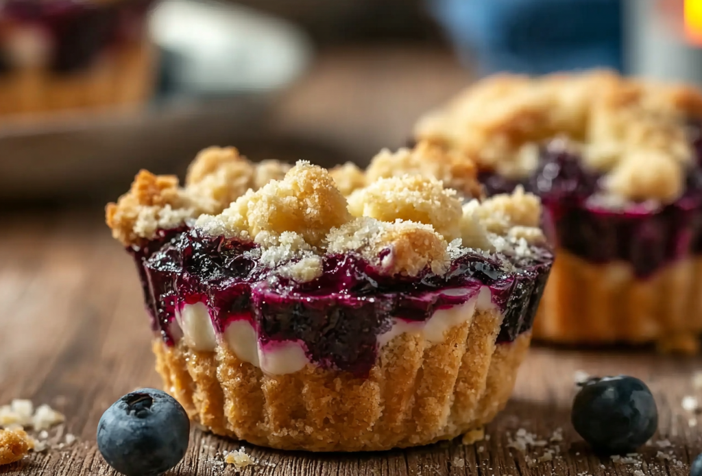 Low-Sugar Blueberry Crumble Cups