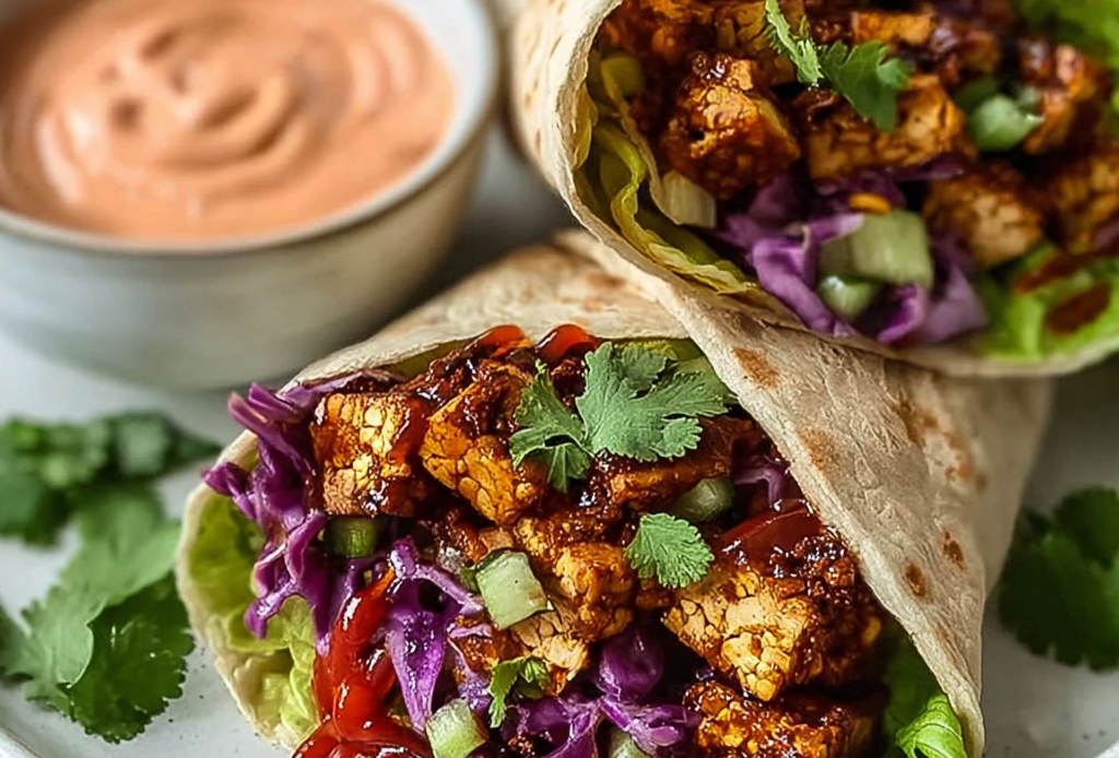 Maple Hoisin Tofu Lettuce Wraps