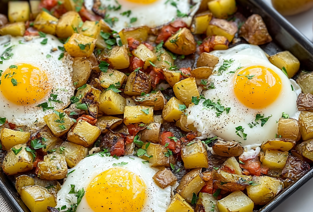 One Pan Breakfast Potatoes with Eggs