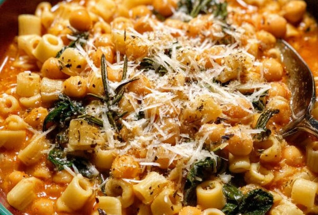 Pasta e Ceci with Rosemary and Garlic