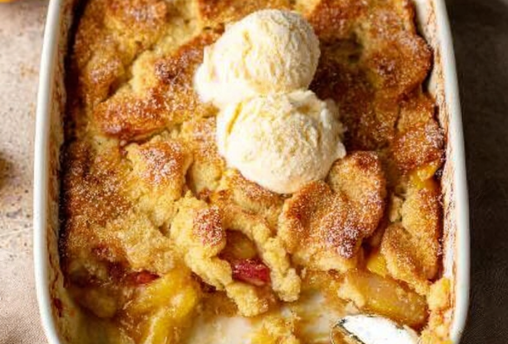 Peach Cobbler with Three Ingredients
