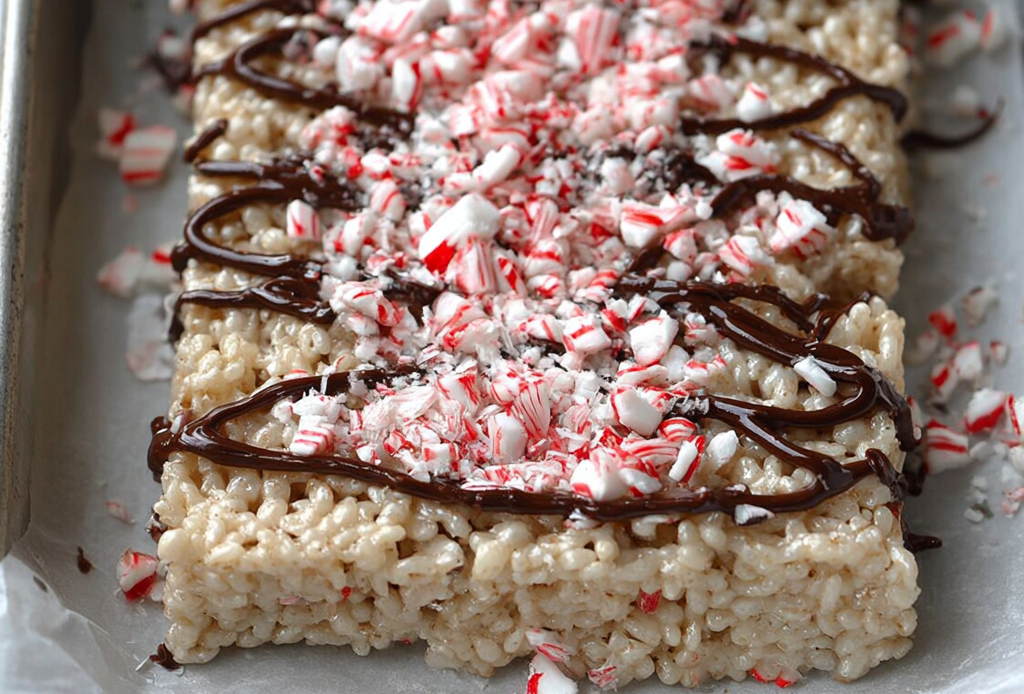 Peppermint Bark Rice Krispie Treats