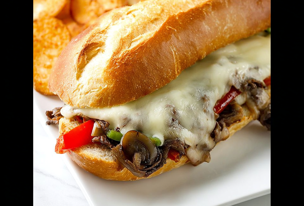 Philly Cheesesteak Sandwich Preparation