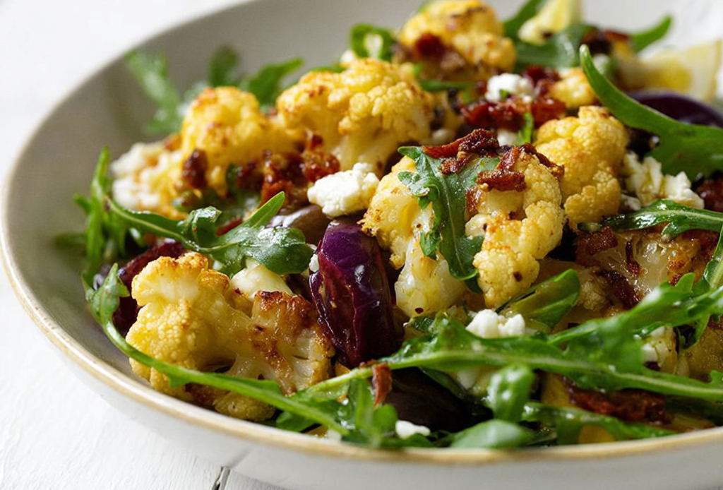 Roasted Cauliflower Salad with Lemon Dressing