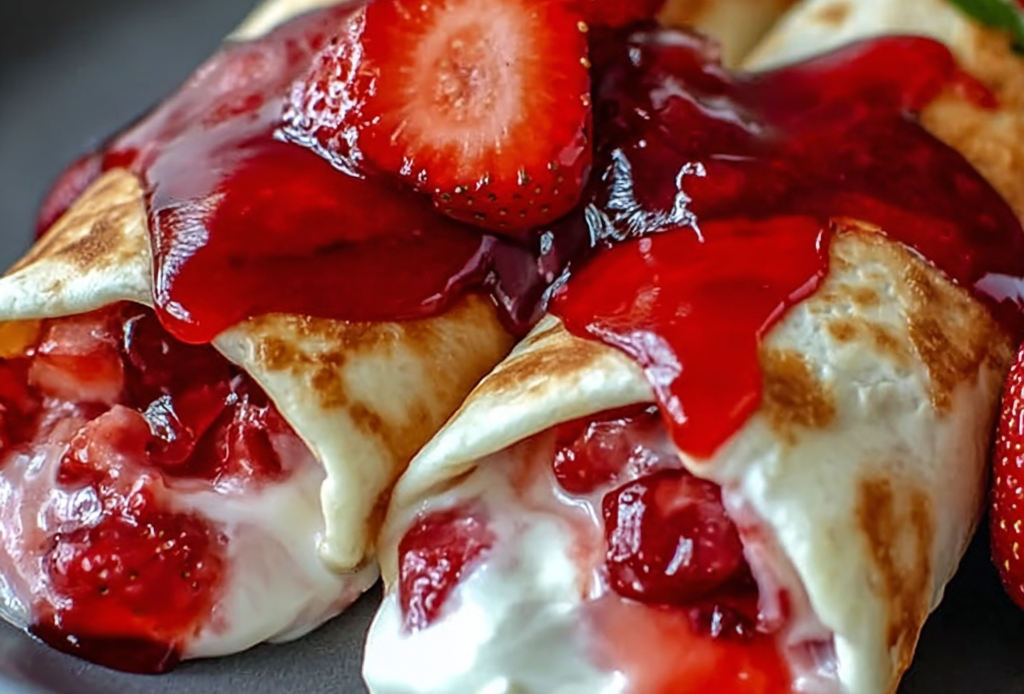 Strawberry Cheesecake Chimichanga Preparation